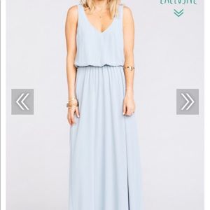 Show Me Your MuMu Steel Blue Chiffon Kendall Dress